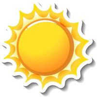 A sticker template with the sun idolated vector