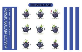 Mascot images of the grape set. Free Vector