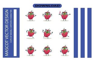 Mascot images of the raspberry set. Free Vector