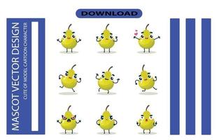 Mascot images of the pear set. Free Vector