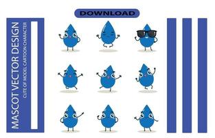 Mascot images of the water set. Free Vector