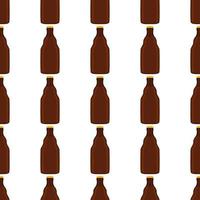 Illustration on theme seamless beer glass bottles with lid for brewery vector