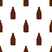 Ilustración sobre el tema botellas de vidrio de cerveza sin costura con tapa para cervecería vector