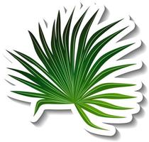 A sticker template with a tropical leaf isolated vector