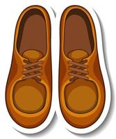 A sticker template with men's shoes isolated vector