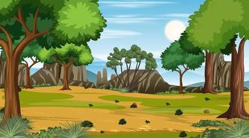 Forest scene with various forest trees vector