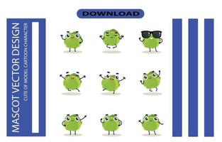 Mascot images of the salad cabbage set. Free Vector High Quality