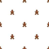 Big set identical gingerbread man, kit colorful pastry cookie vector