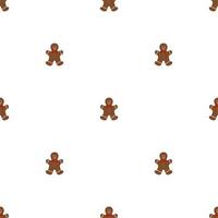 Big set identical gingerbread man, kit colorful pastry cookie vector