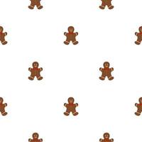 Big set identical gingerbread man, kit colorful pastry cookie vector