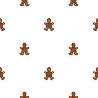 Big set identical gingerbread man, kit colorful pastry cookie vector