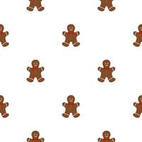 Big set identical gingerbread man, kit colorful pastry cookie vector