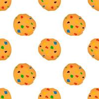 big set identical biscuit, kit colorful pastry cookie vector