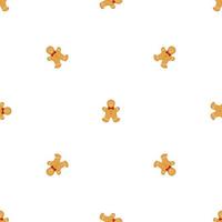 Big set identical gingerbread man, kit colorful pastry cookie vector