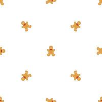 Big set identical gingerbread man, kit colorful pastry cookie vector