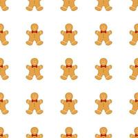 Big set identical gingerbread man, kit colorful pastry cookie vector