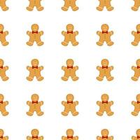 Big set identical gingerbread man, kit colorful pastry cookie vector