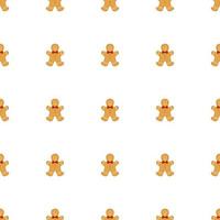 Big set identical gingerbread man, kit colorful pastry cookie vector