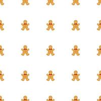 Big set identical gingerbread man, kit colorful pastry cookie vector