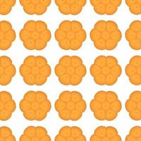 big set identical biscuit, kit colorful pastry cookie vector
