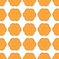 big set identical biscuit, kit colorful pastry cookie vector