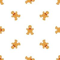 Big set identical gingerbread man, kit colorful pastry cookie vector