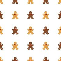 Big set identical gingerbread man, kit colorful pastry cookie vector