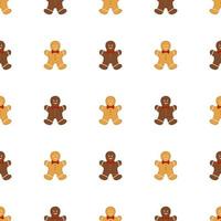 Big set identical gingerbread man, kit colorful pastry cookie vector