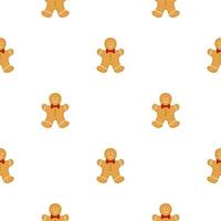 Big set identical gingerbread man, kit colorful pastry cookie vector