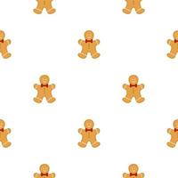 Big set identical gingerbread man, kit colorful pastry cookie vector