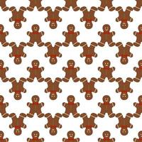 Big set identical gingerbread man, kit colorful pastry cookie vector