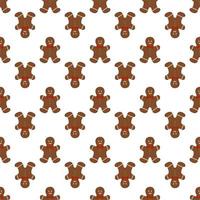 Big set identical gingerbread man, kit colorful pastry cookie vector