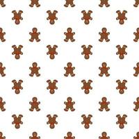 Big set identical gingerbread man, kit colorful pastry cookie vector