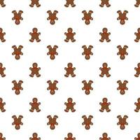 Big set identical gingerbread man, kit colorful pastry cookie vector