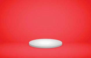 Red studio empty room background vector