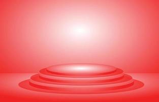 Red studio empty room background vector