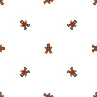 Big set identical gingerbread man, kit colorful pastry cookie vector