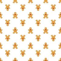 Big set identical gingerbread man, kit colorful pastry cookie vector