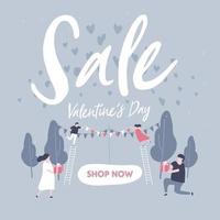 Sale discount banner for Valentines Day. vector