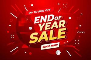 End of year sale banner. Sale banner template design. vector