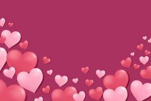 Valentine's day background with hearts. vector