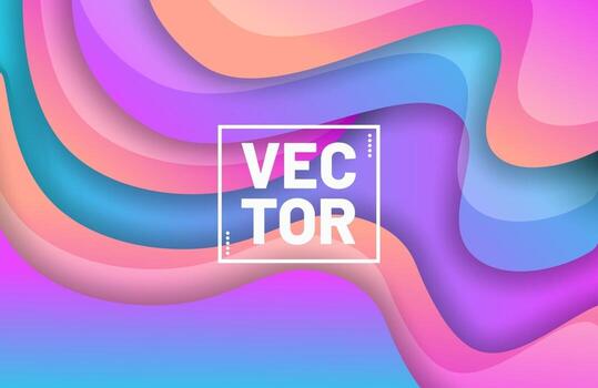 Abstract liquid fluid background with vibrant gradient color vector