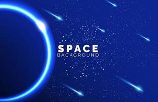 Space background with abstract shape and planets with gradient color vector