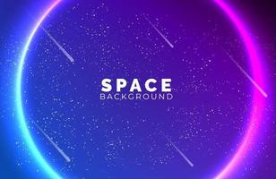 Space background with abstract shape and planets with gradient color vector