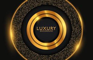 Luxury elegant background with gold circle element and shiny effect vector