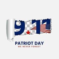 Patriots day injecting big paper into the number 9 11 vector