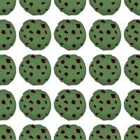 big set identical biscuit, kit colorful pastry cookie vector