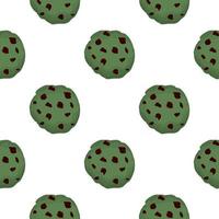 big set identical biscuit, kit colorful pastry cookie vector