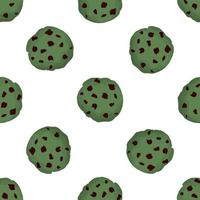 big set identical biscuit, kit colorful pastry cookie vector