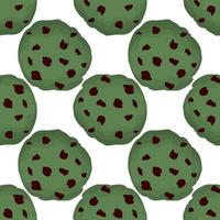 big set identical biscuit, kit colorful pastry cookie vector